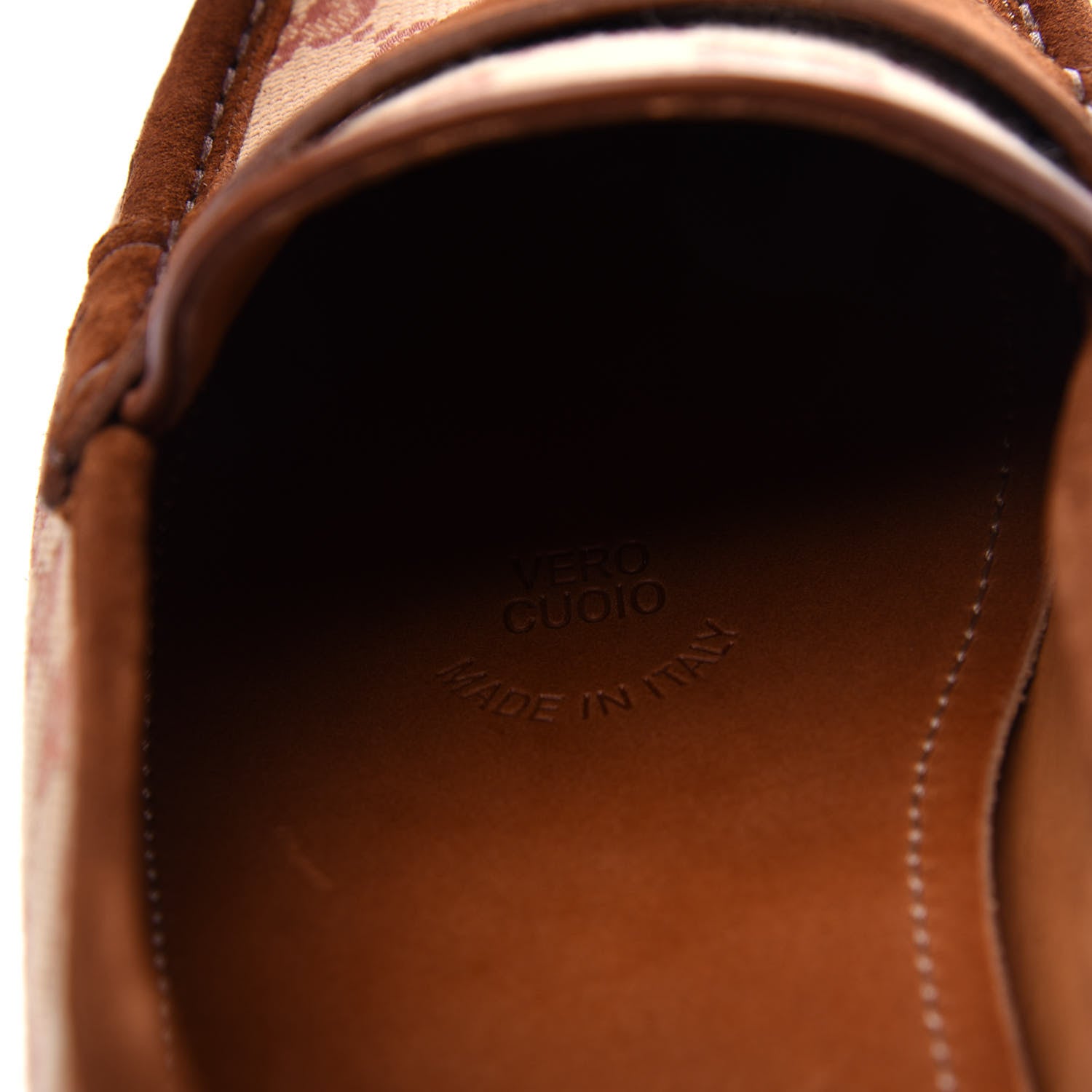 Gucci GG Monogram Suede Mens Driver Loafers 9 Beige Ruggine Cuir 8 of 11