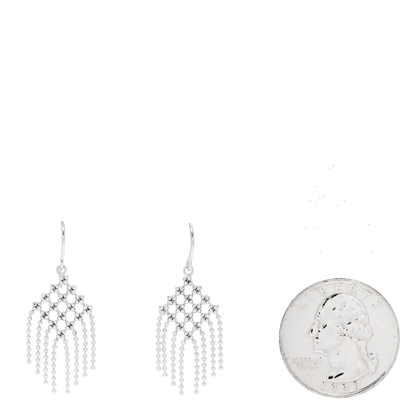 18K White Gold Fringe Earrings