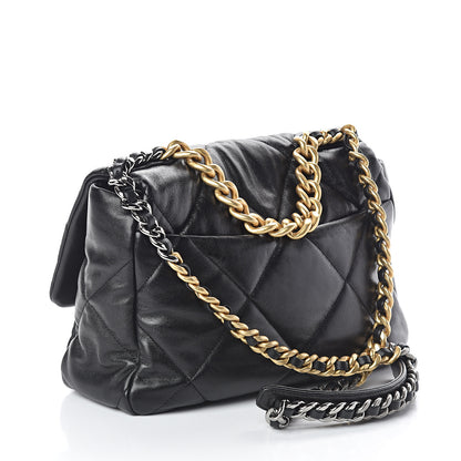 Chanel Lambskin Quilted Large 19 Flap Black 2 of 9