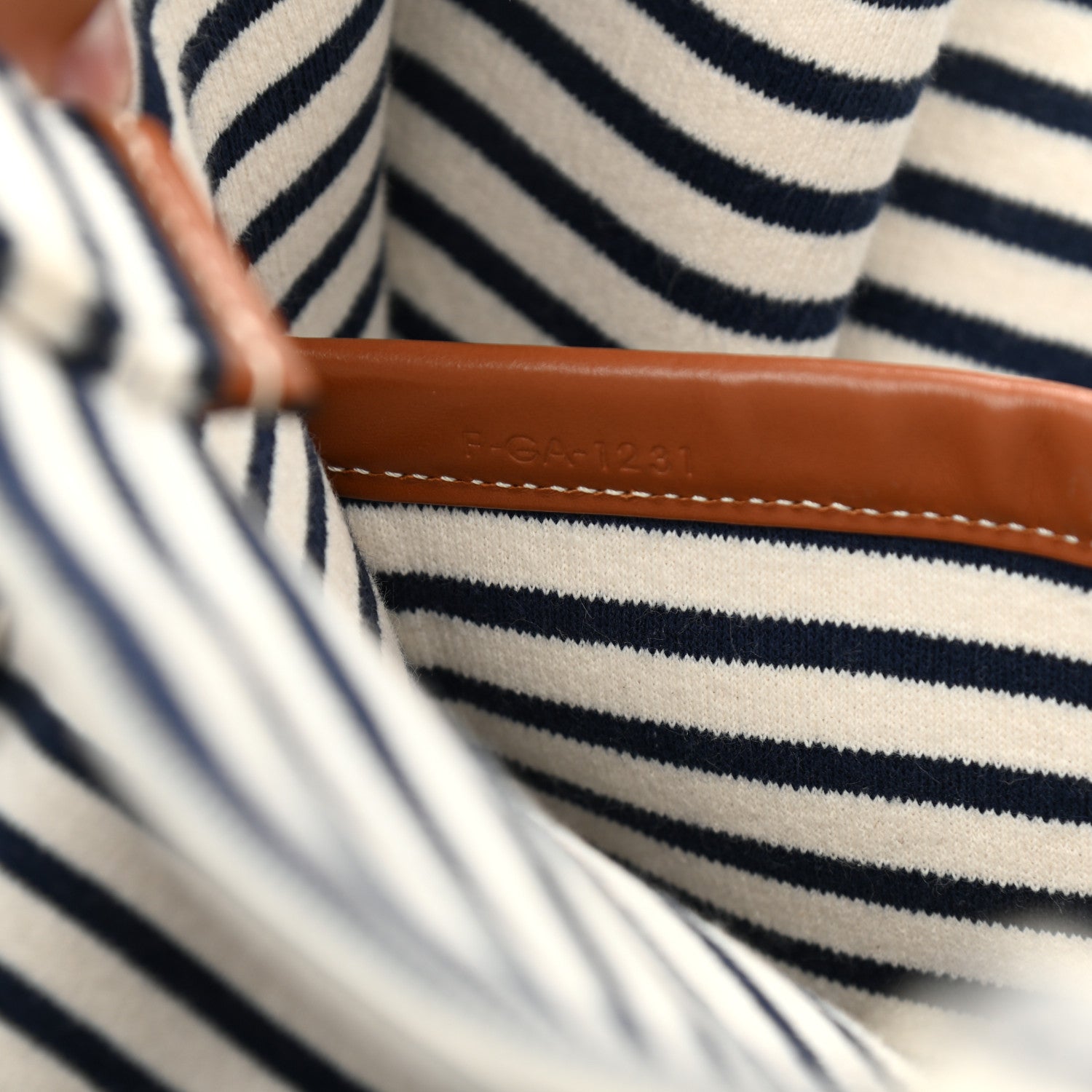 Celine Canvas Calfskin Striped Triomphe Cabas Brown 7 of 10
