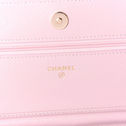 Chanel Caviar Quilted Wallet On Chain WOC Light Pink 6 of 10