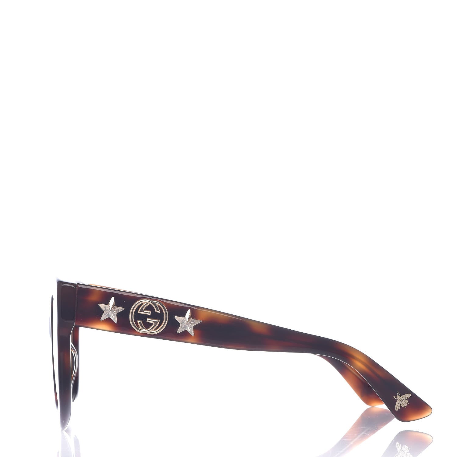 Gucci Round Frame Star Sunglasses GG0208S Tortoise 3 of 7