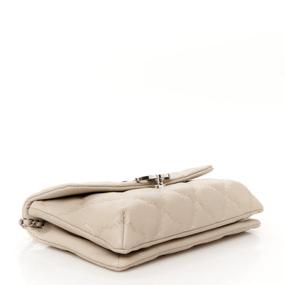 Chanel Calfskin Quilted Double Stitch Hamptons Clutch with Chain Beige Clair 4 of 11