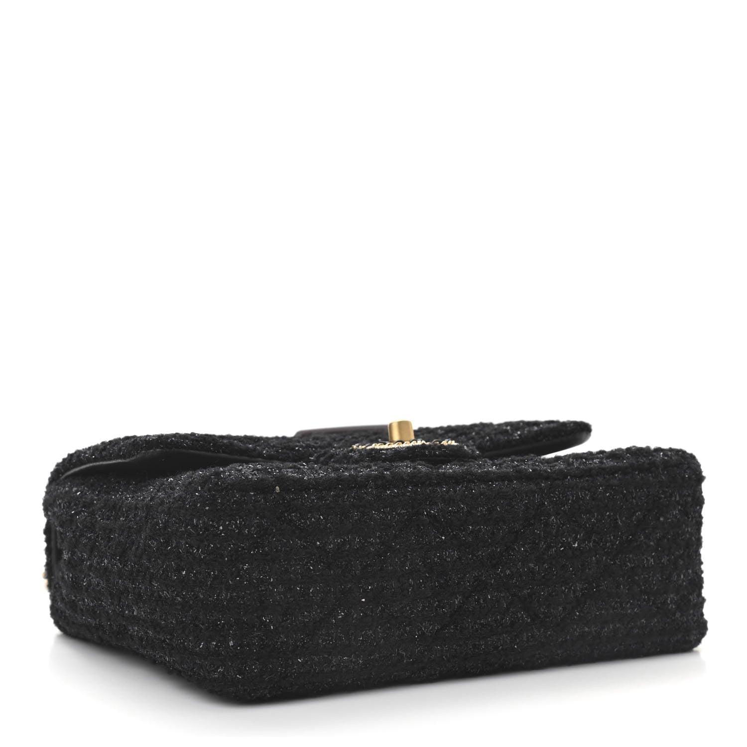 Chanel Tweed Quilted Mini Crystal CC Square Flap Black 4 of 11