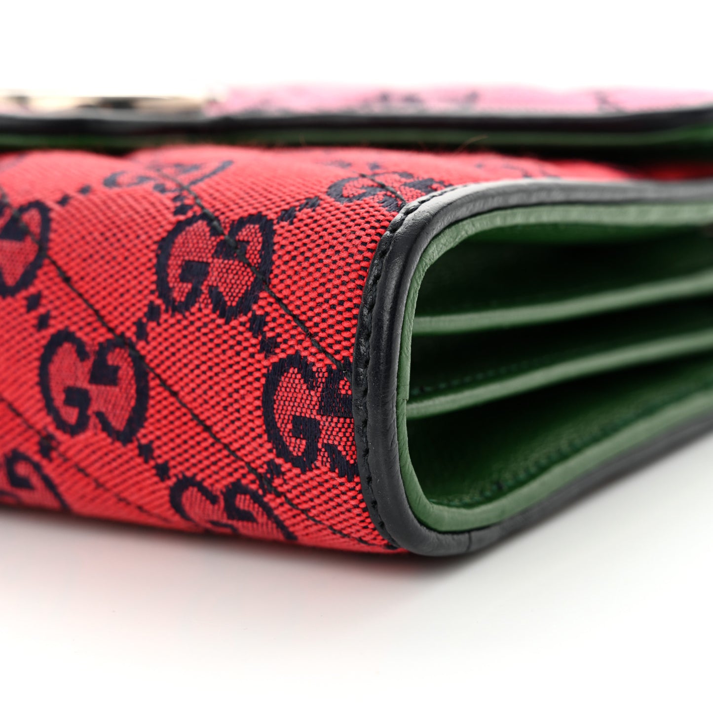 Monogram Multicolor Matelasse Diagonal GG Marmont Chain Wallet Red Blue Pink Green