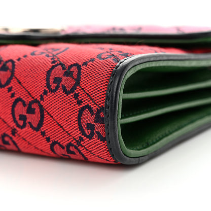 Gucci Monogram Multicolor Matelasse Diagonal GG Marmont Chain Wallet Red Blue Pink Green 10 of 10