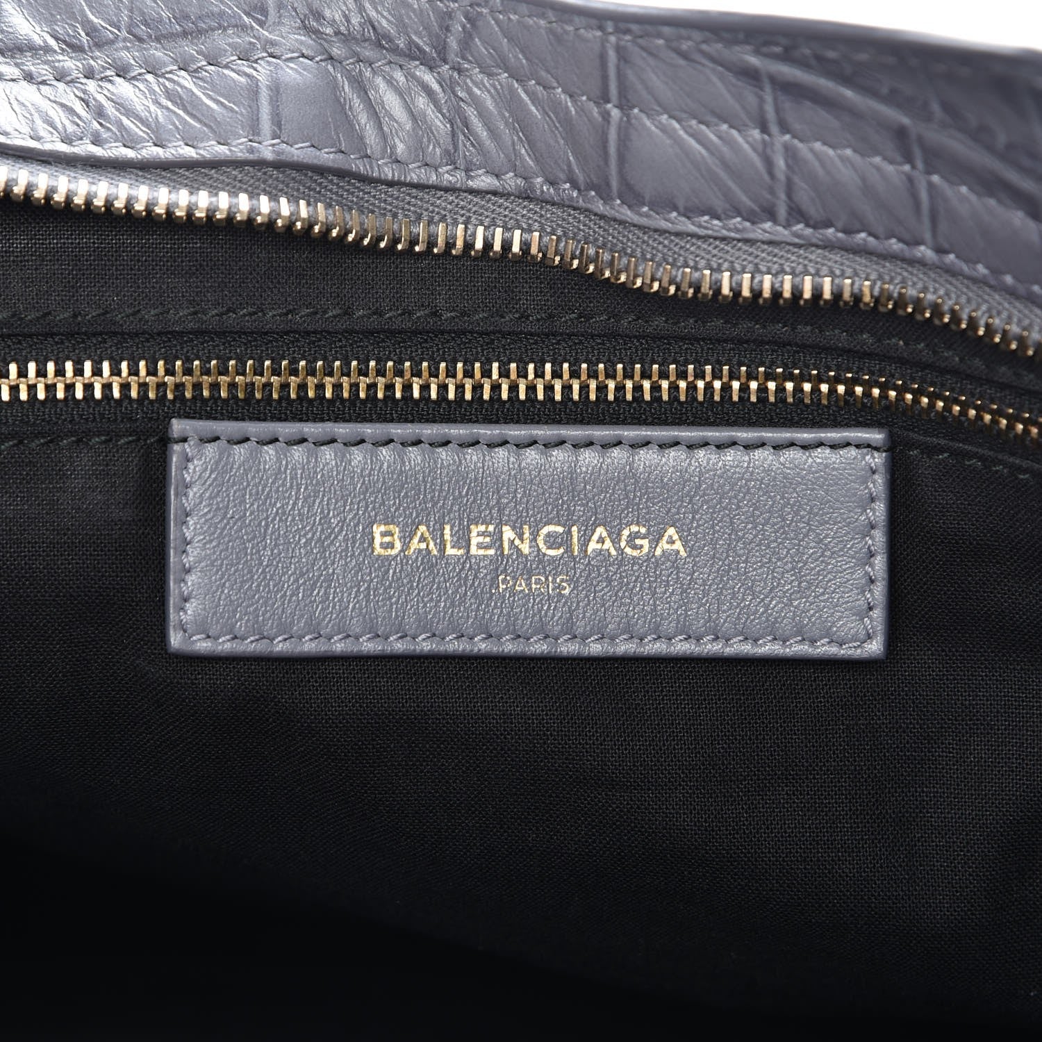 Balenciaga Calfskin Crocodile Embossed Giant 12 Gold Hardware City Gris Beton 7 of 8