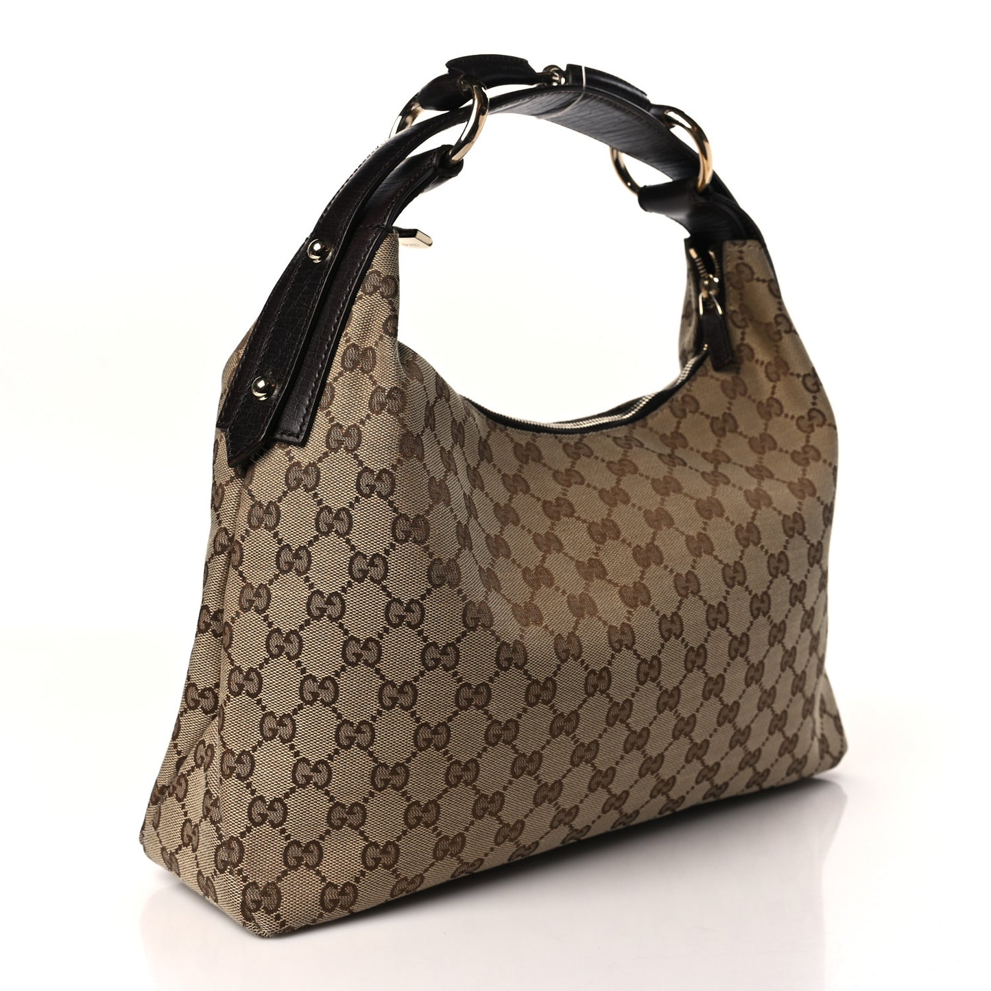 Monogram Medium Horsebit Chain Hobo Dark Brown