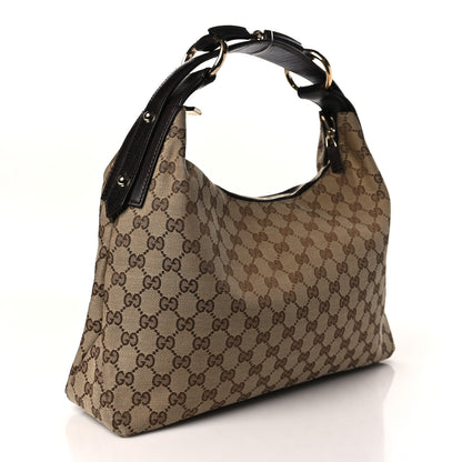 Gucci Monogram Medium Horsebit Chain Hobo Dark Brown 3 of 10