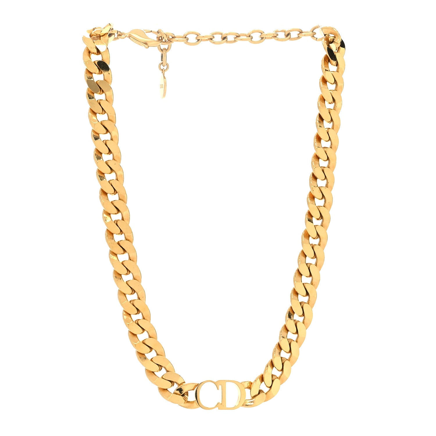 Christian Dior Metal Danseuse Etoile Chain Choker Necklace Gold 3 of 5