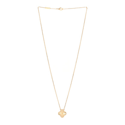 Van Cleef & Arpels 18K Yellow Gold Guilloche Vintage Alhambra Pendant Necklace 3 of 6