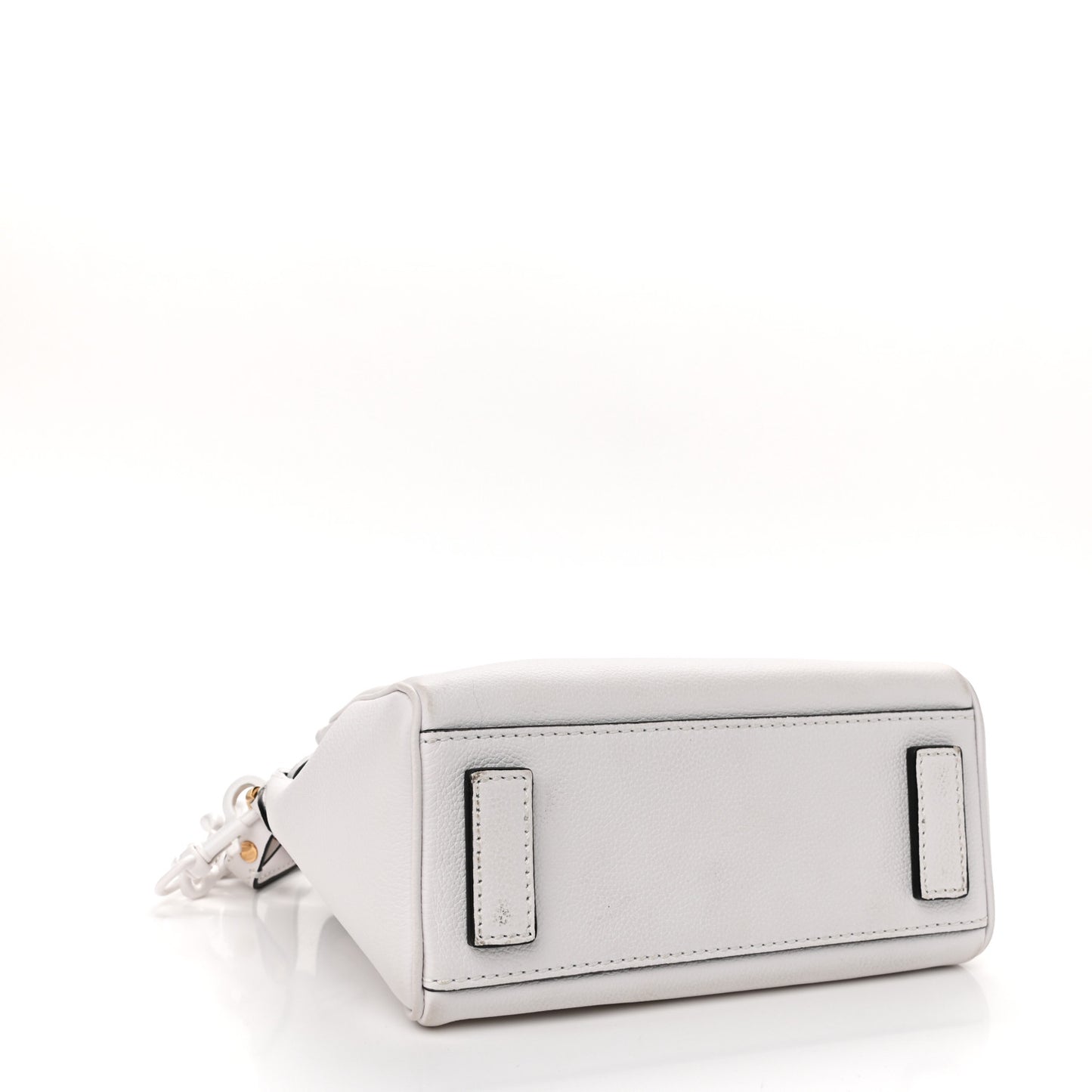 Grained Calfskin Small La Medusa Top Handle Bag White