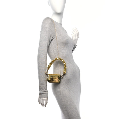 Fendi Metallic Braided Nano Baguette Maxi Handle Charm Gold 2 of 9