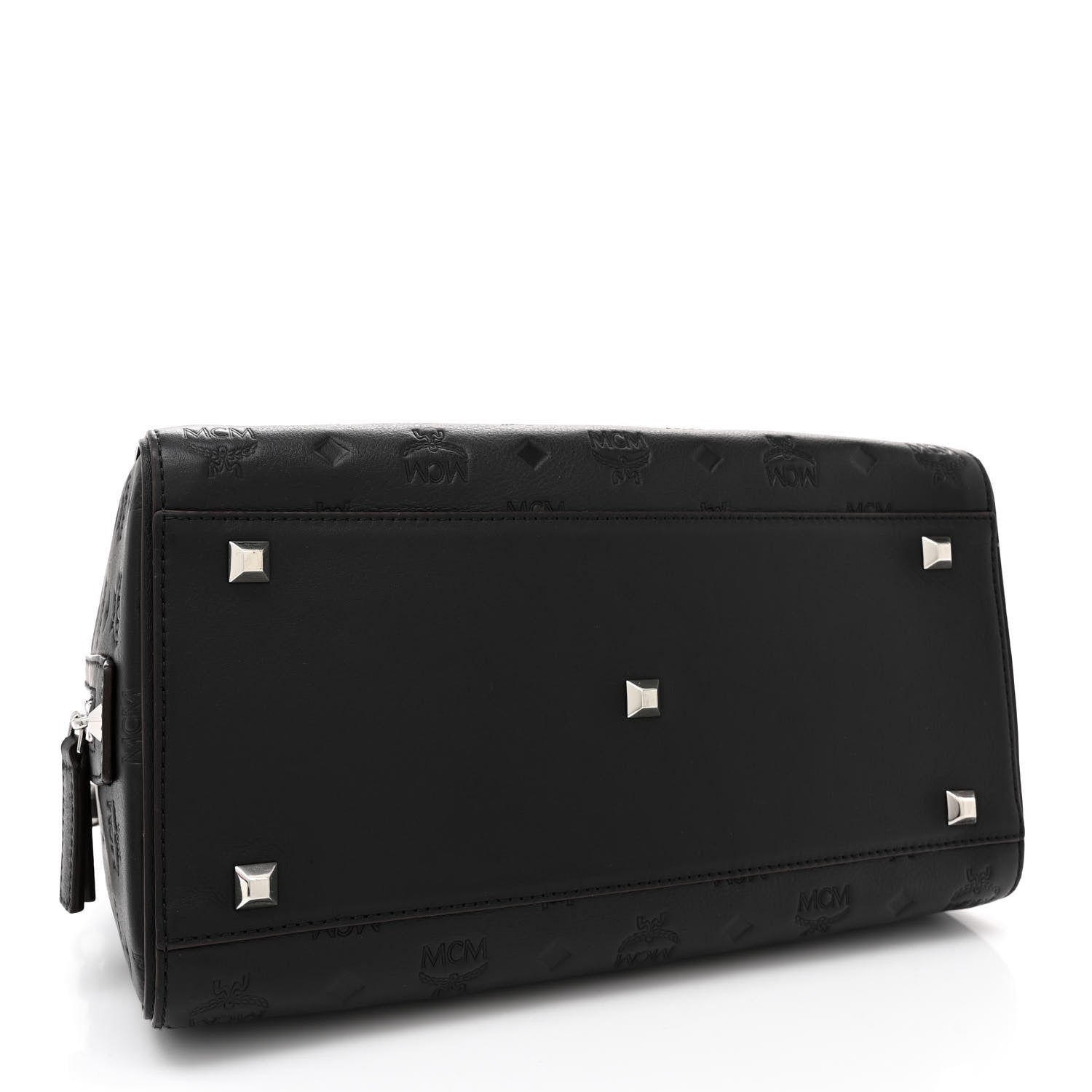 MCM Calfskin Ottomar Monogram Essential Boston Bag Black 4 of 12