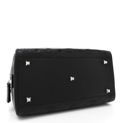 MCM Calfskin Ottomar Monogram Essential Boston Bag Black 4 of 12