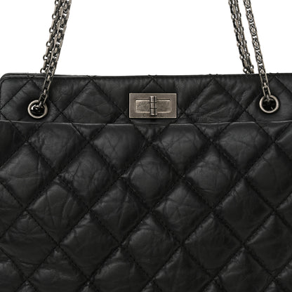 Chanel Aged Calfskin Quilted Reissue 2.55 Tote Black 8 of 10