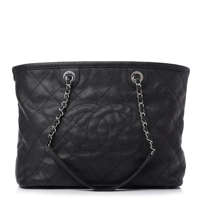 Chanel Grained Calfskin Quilted Small Daily Shopping Tote Black 3 of 10