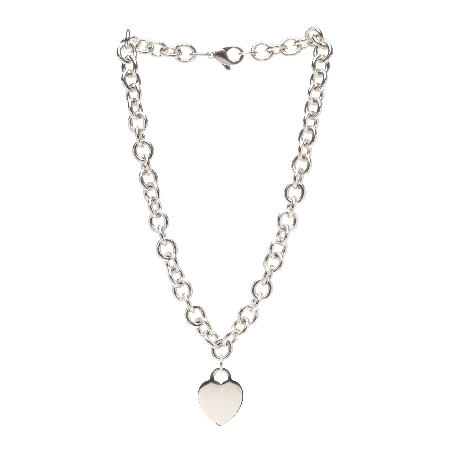 Tiffany Sterling Silver Heart Tag Necklace 3 of 5