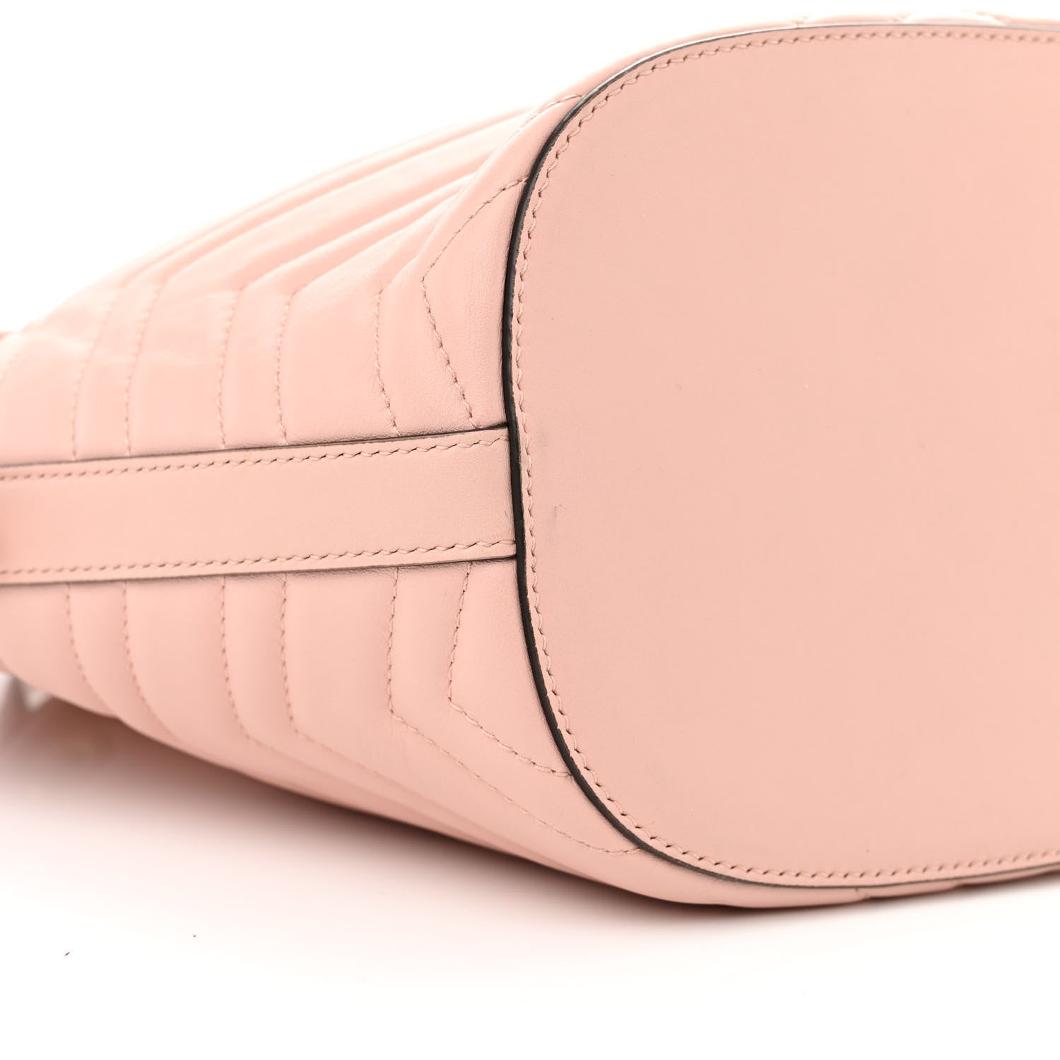 Gucci Calfskin Matelasse Sylvie Web GG Marmont Bucket Bag Perfect Pink 9 of 10