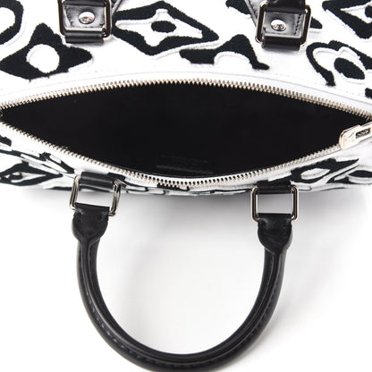 Louis Vuitton X UF Tufted Monogram Speedy Bandouliere 25 White Black 5 of 10