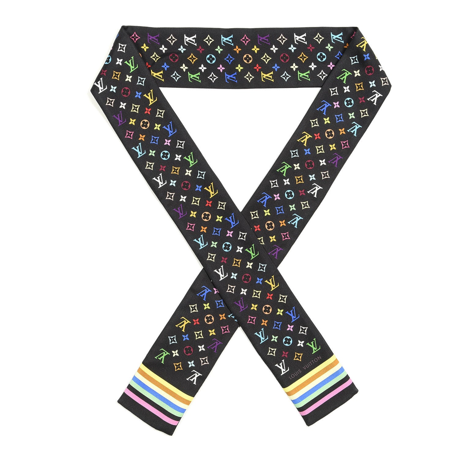 Louis Vuitton Silk Monogram Multicolor Bandeau Black 1 of 3