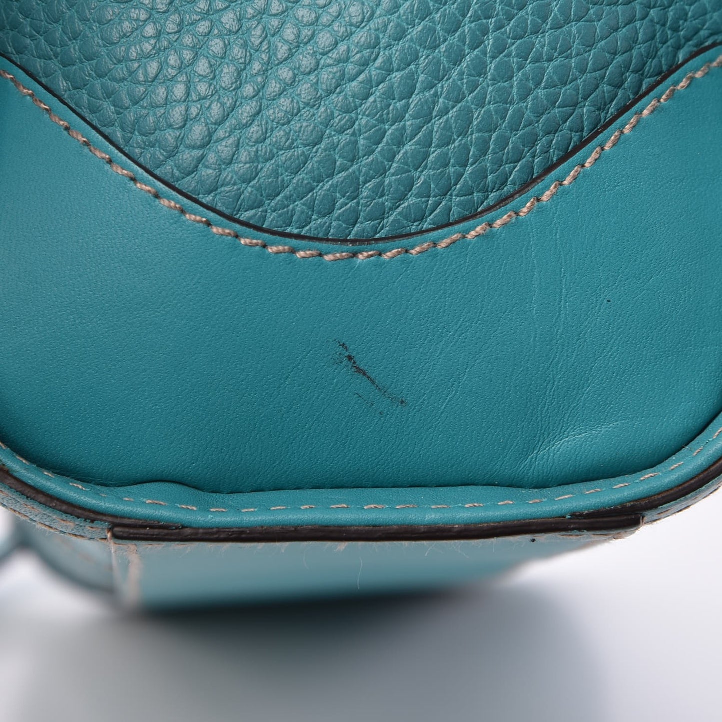 Pebbled Calfskin Small Honeywood Tote Kingfisher