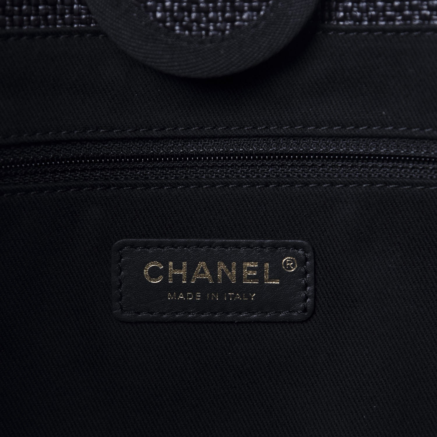 Chanel Woven Straw Raffia Small Deauville Tote Black 8 of 11