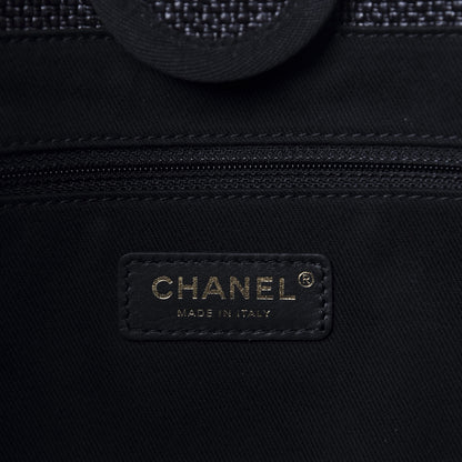 Chanel Woven Straw Raffia Small Deauville Tote Black 8 of 11