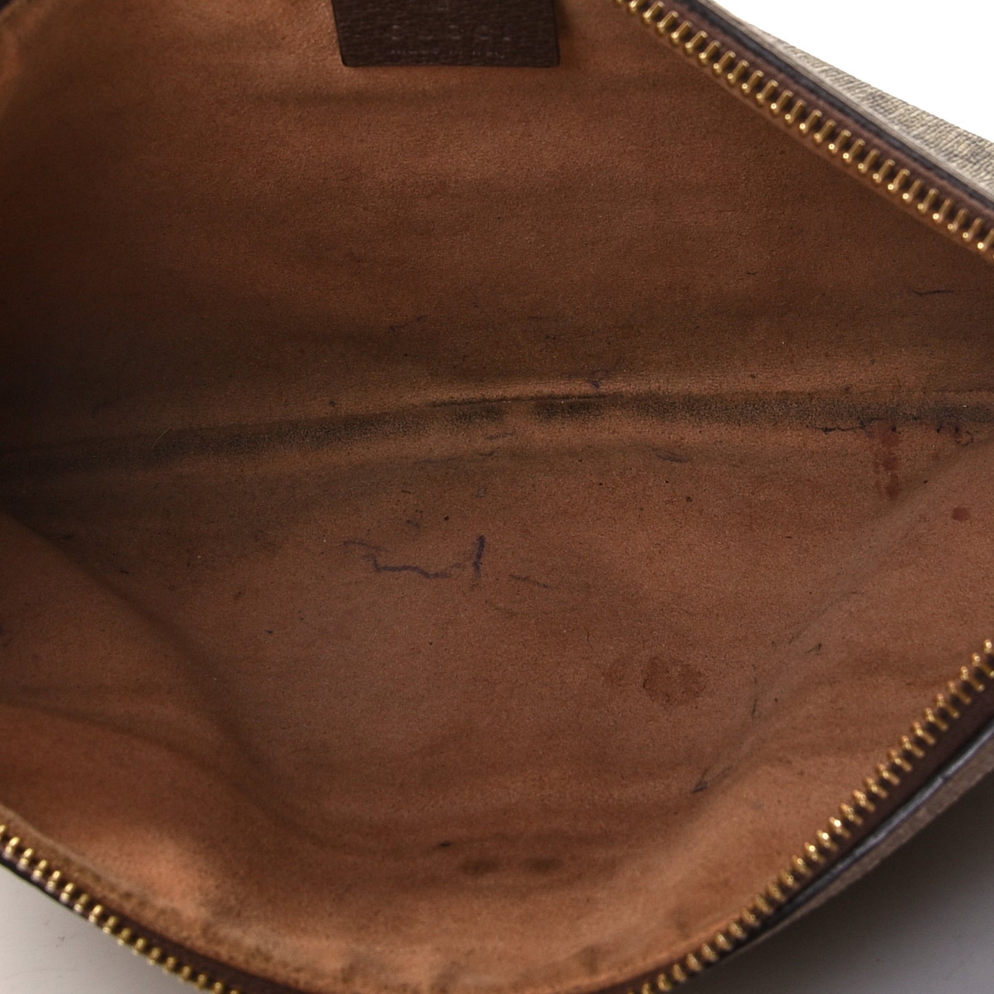 GG Supreme Monogram Large Ophidia Pouch Clutch Brown