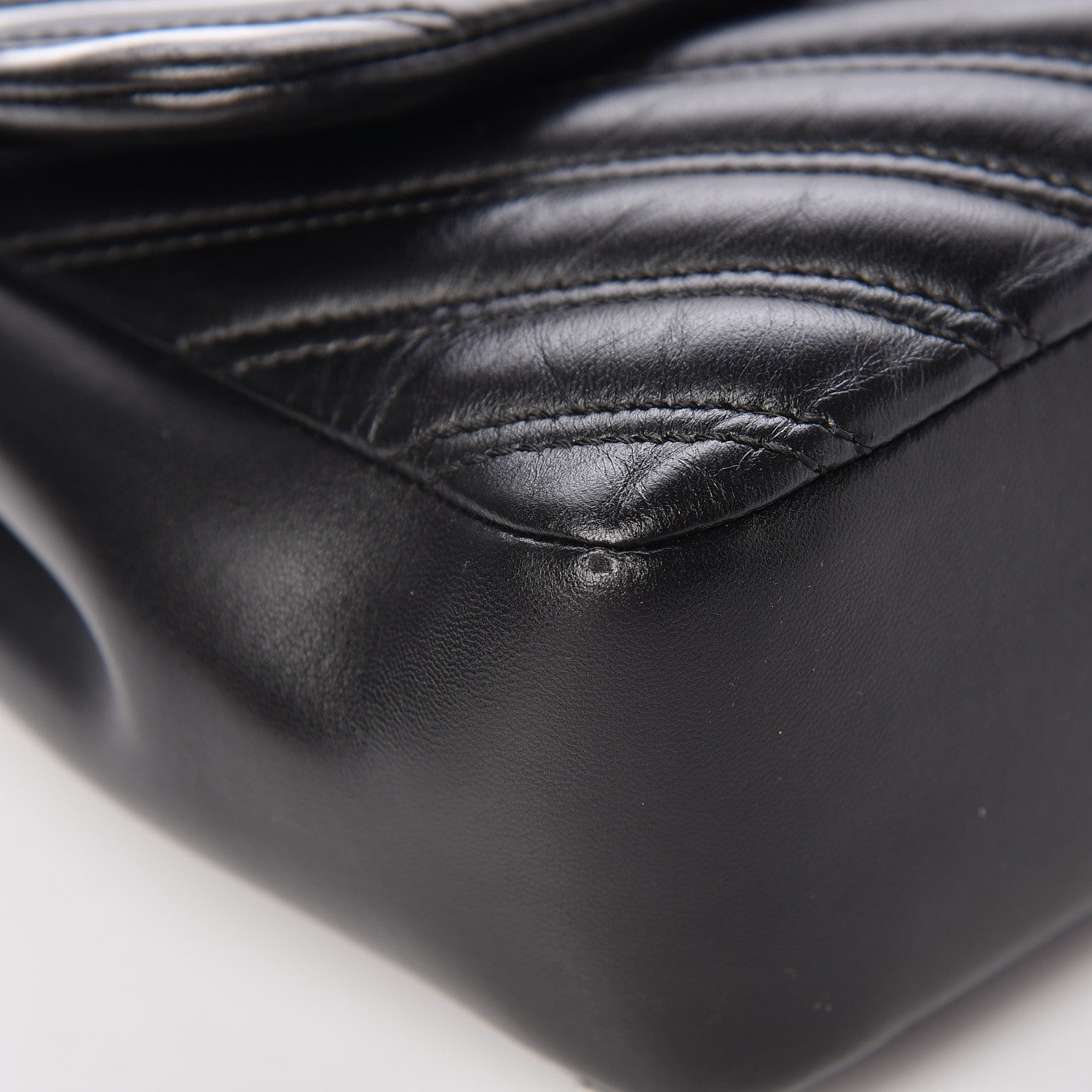 Chanel Lambskin Chevron Quilted Double Stitch Jumbo Single Flap Black 9 of 13