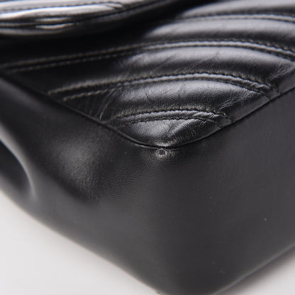 Chanel Lambskin Chevron Quilted Double Stitch Jumbo Single Flap Black 9 of 13