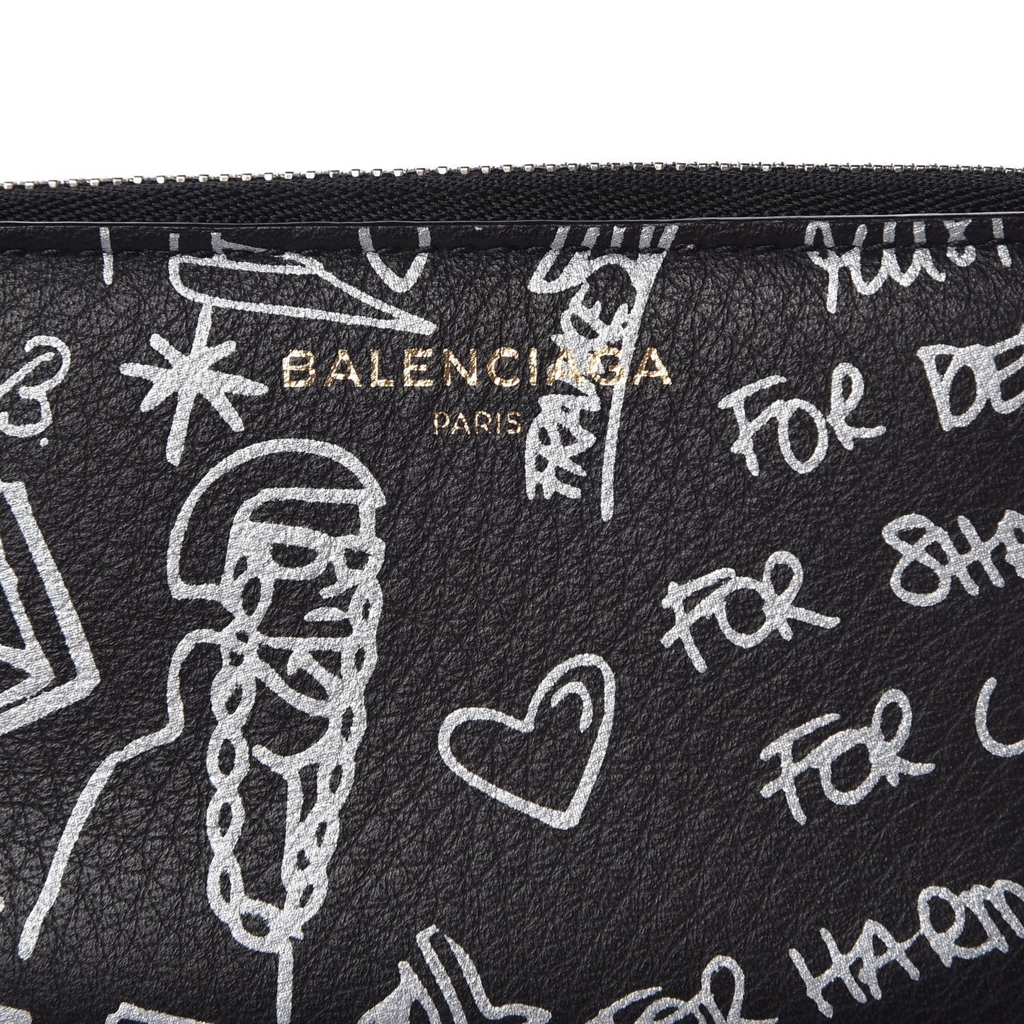Calfskin Printed Tattoo Card Case Black