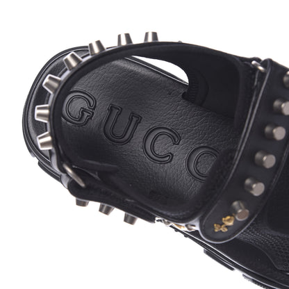 Gucci Nappa Mesh Studded Mens Aguru Sandals 10 Black 9 of 10