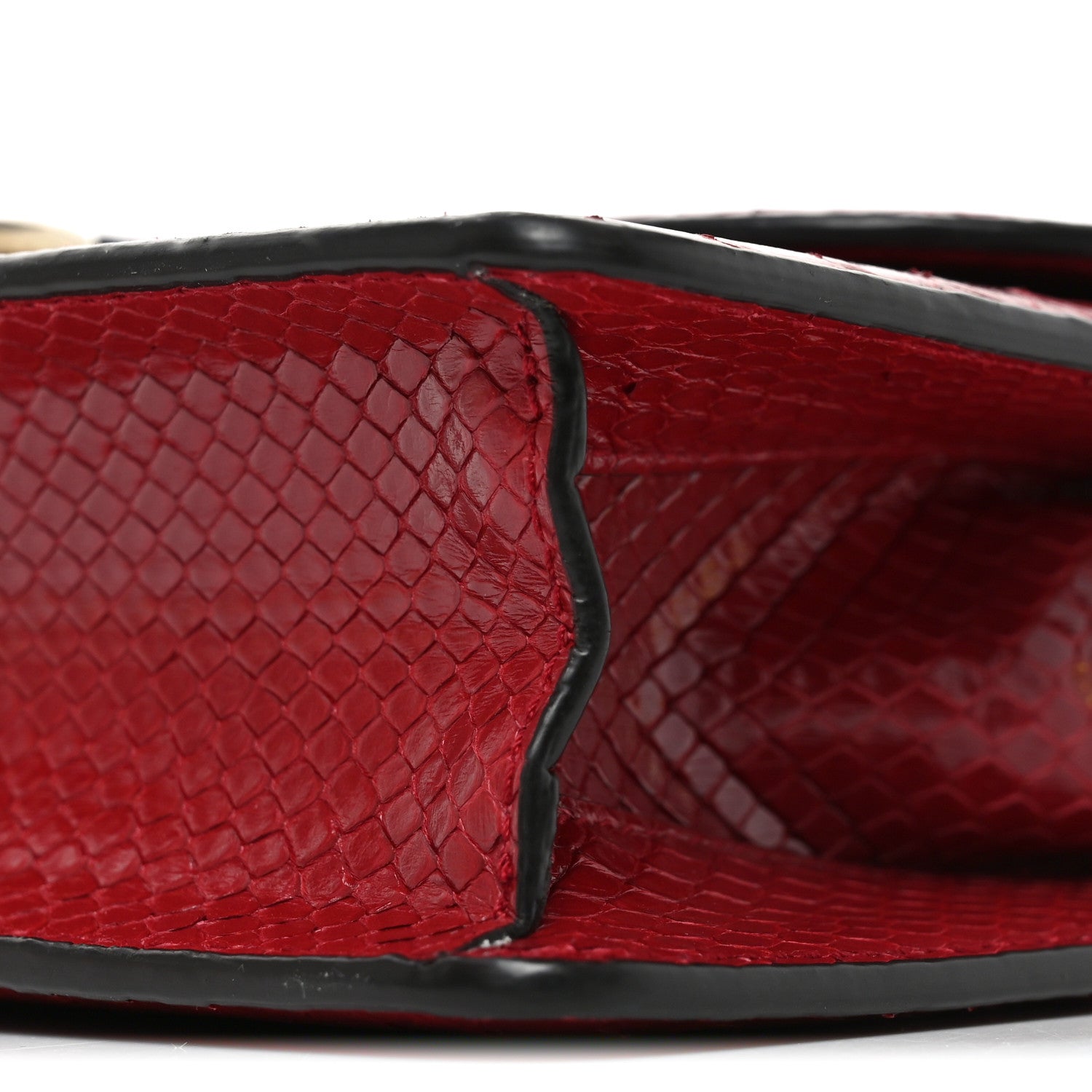 Gucci Snakeskin Small Torchon GG Ring Shoulder Bag Red 10 of 11