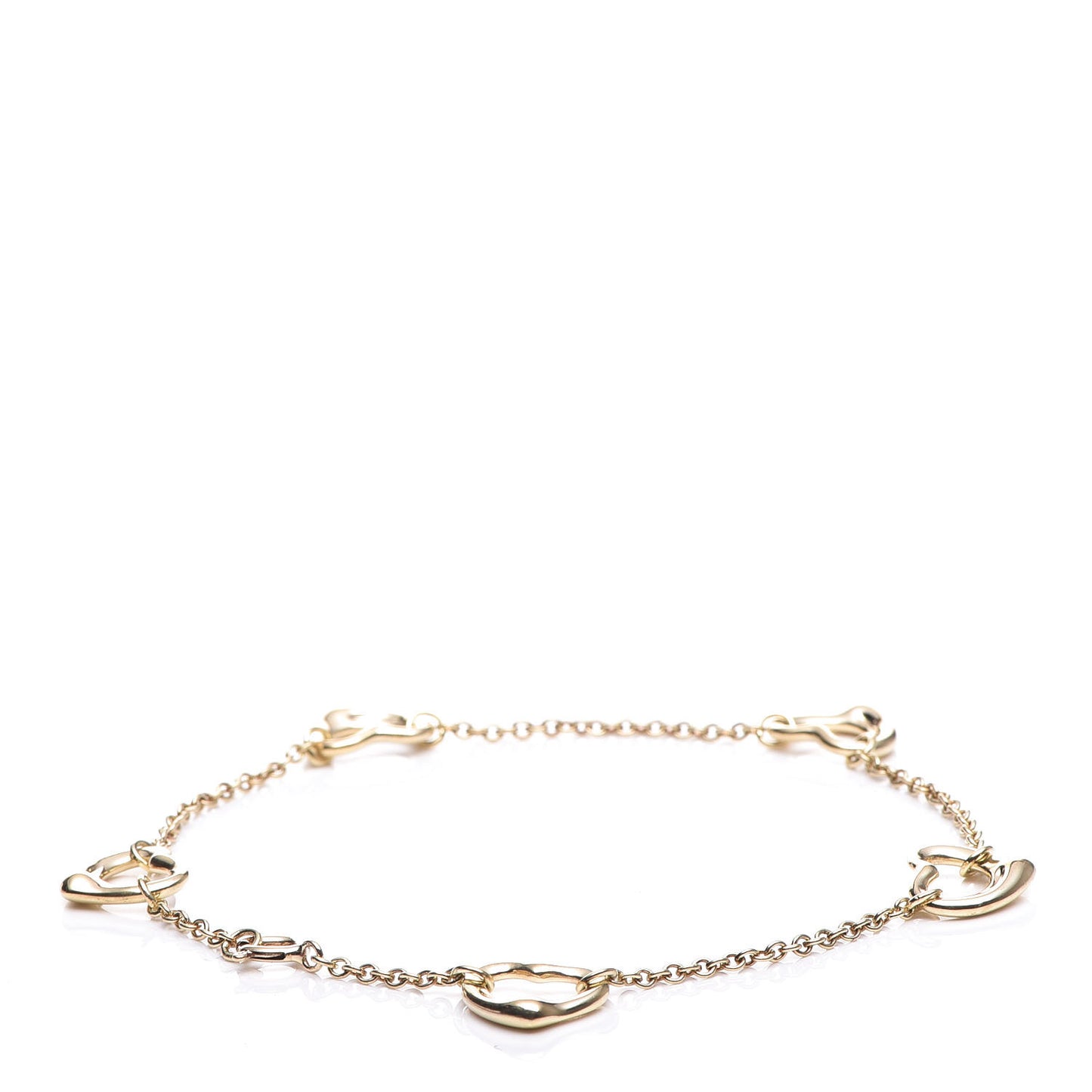 18K Yellow Gold Elsa Peretti 5 Open Heart Bracelet