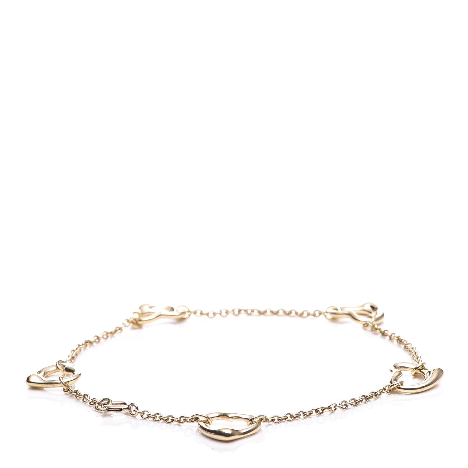 Tiffany 18K Yellow Gold Elsa Peretti 5 Open Heart Bracelet 3 of 7