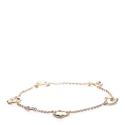 Tiffany 18K Yellow Gold Elsa Peretti 5 Open Heart Bracelet 3 of 7
