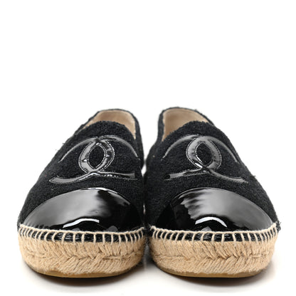 Chanel Fabric Patent Calfskin CC Espadrilles 40 Black 2 of 9
