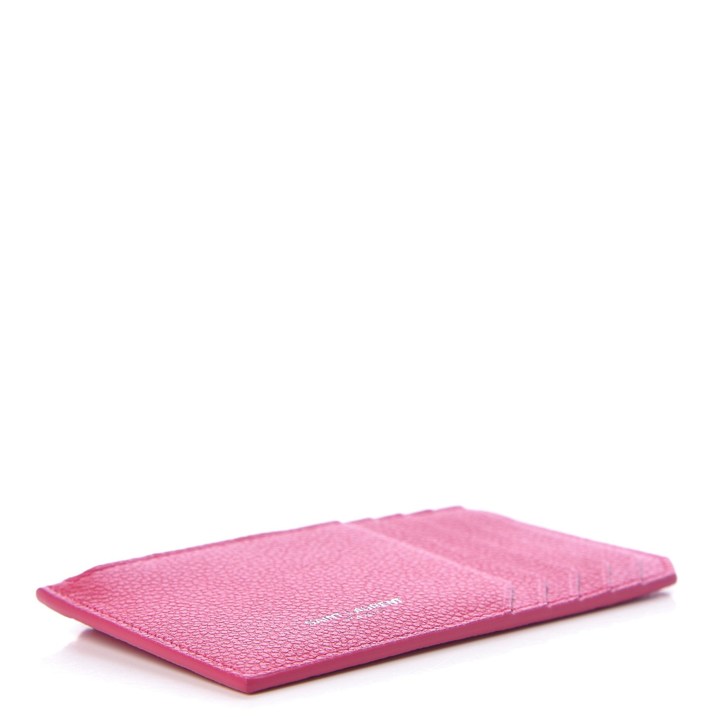 Grained Calfskin 5 Fragments Zip Pouch Card Holder Bubblegum