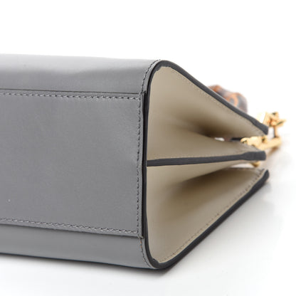Gucci Nappa Bamboo Web Mini Nymphaea Top Handle Bag Deep Grey Mystic White 7 of 10