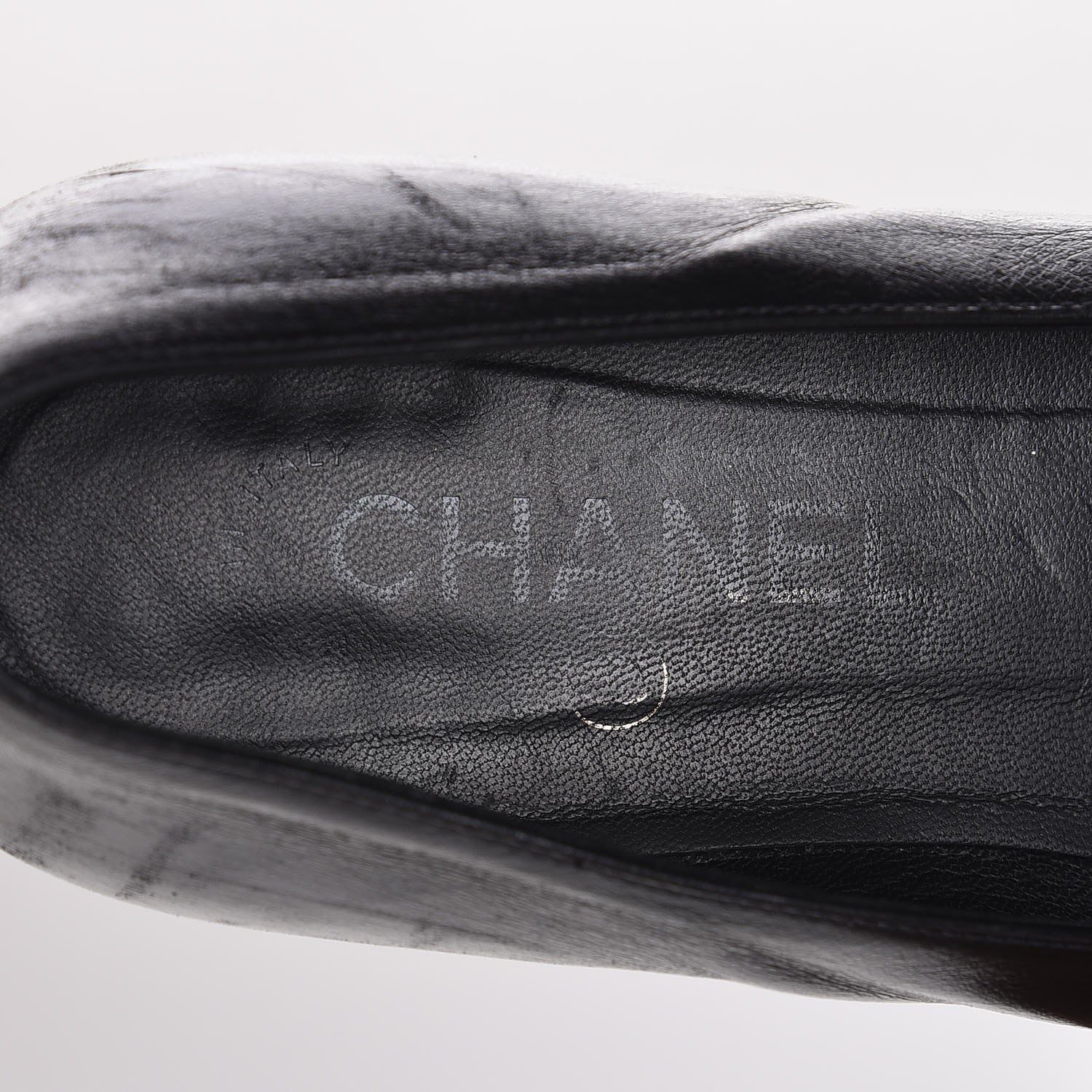 Chanel Calfskin CC Chain Loafers 38 Black 7 of 9