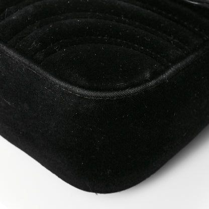 Gucci Velvet Matelasse Mini GG Marmont Shoulder Bag Black 11 of 12