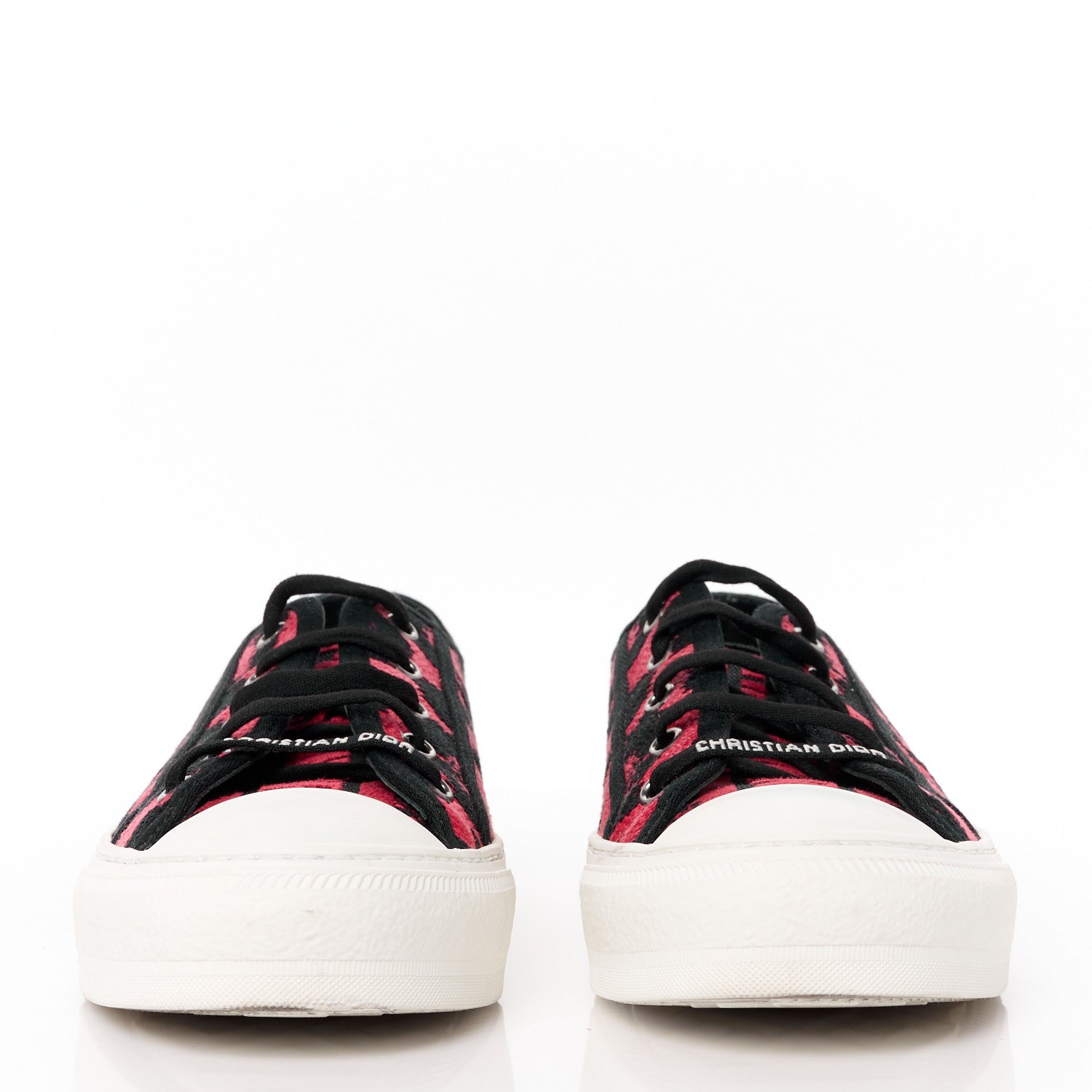 Christian Dior Cotton Mizza Embroidered Walk'N'Dior Low Top Sneakers 38 Framboise 2 of 9