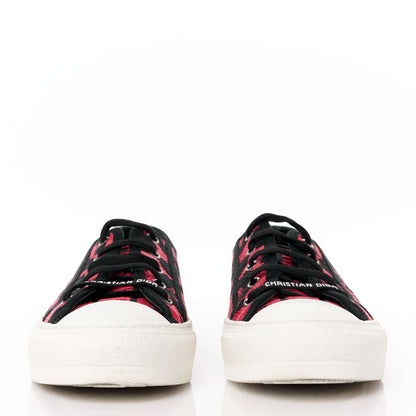 Christian Dior Cotton Mizza Embroidered Walk'N'Dior Low Top Sneakers 38 Framboise 2 of 9