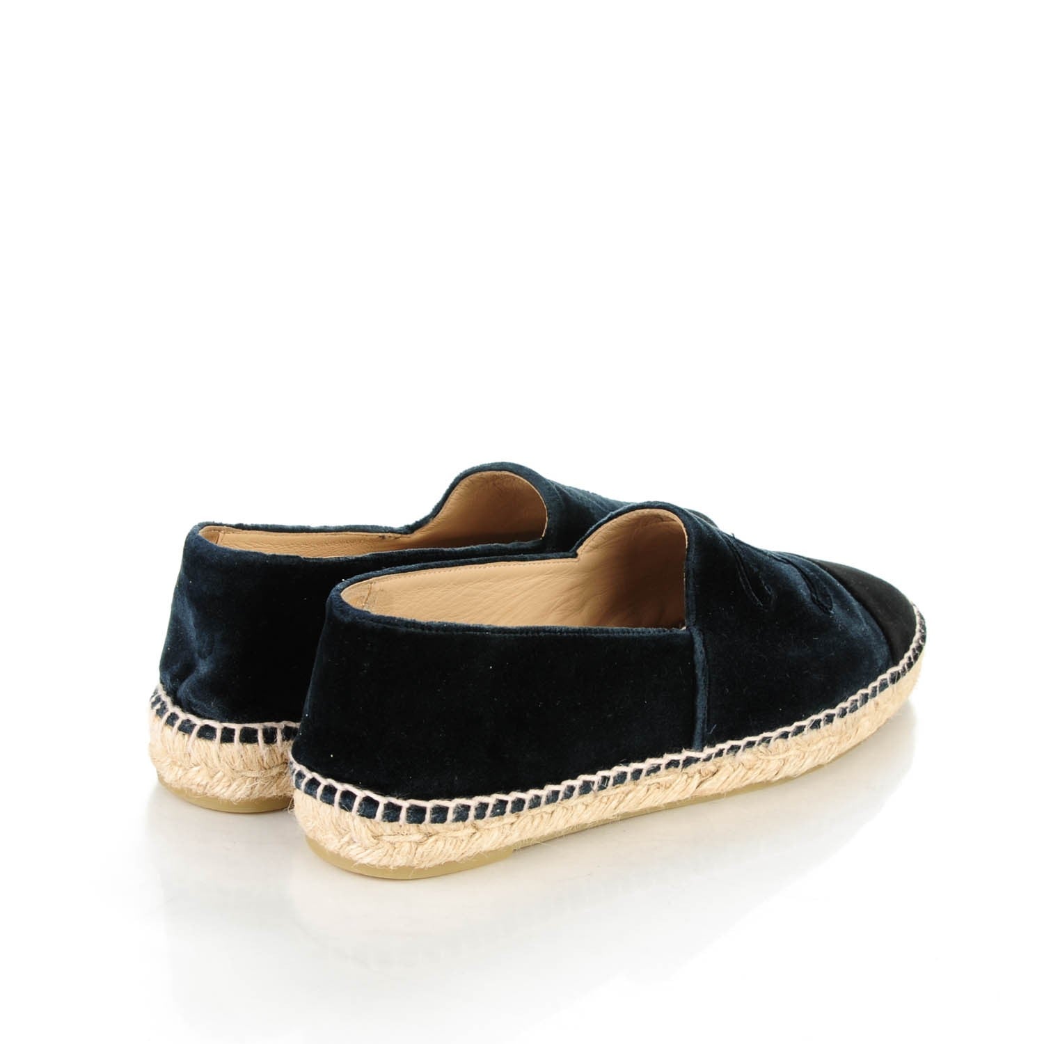 Chanel Velvet CC Espadrilles 40 Navy Black 5 of 10