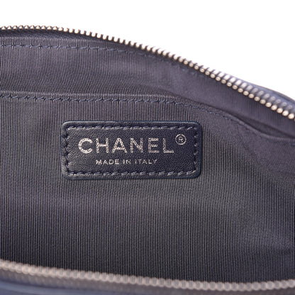 Chanel Crumpled Calfskin Quilted Casual Rock Waist Bag Fanny Pack Blue 6 of 12