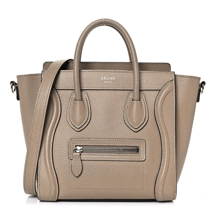 Celine Drummed Calfskin Nano Luggage Dune 1 of 19