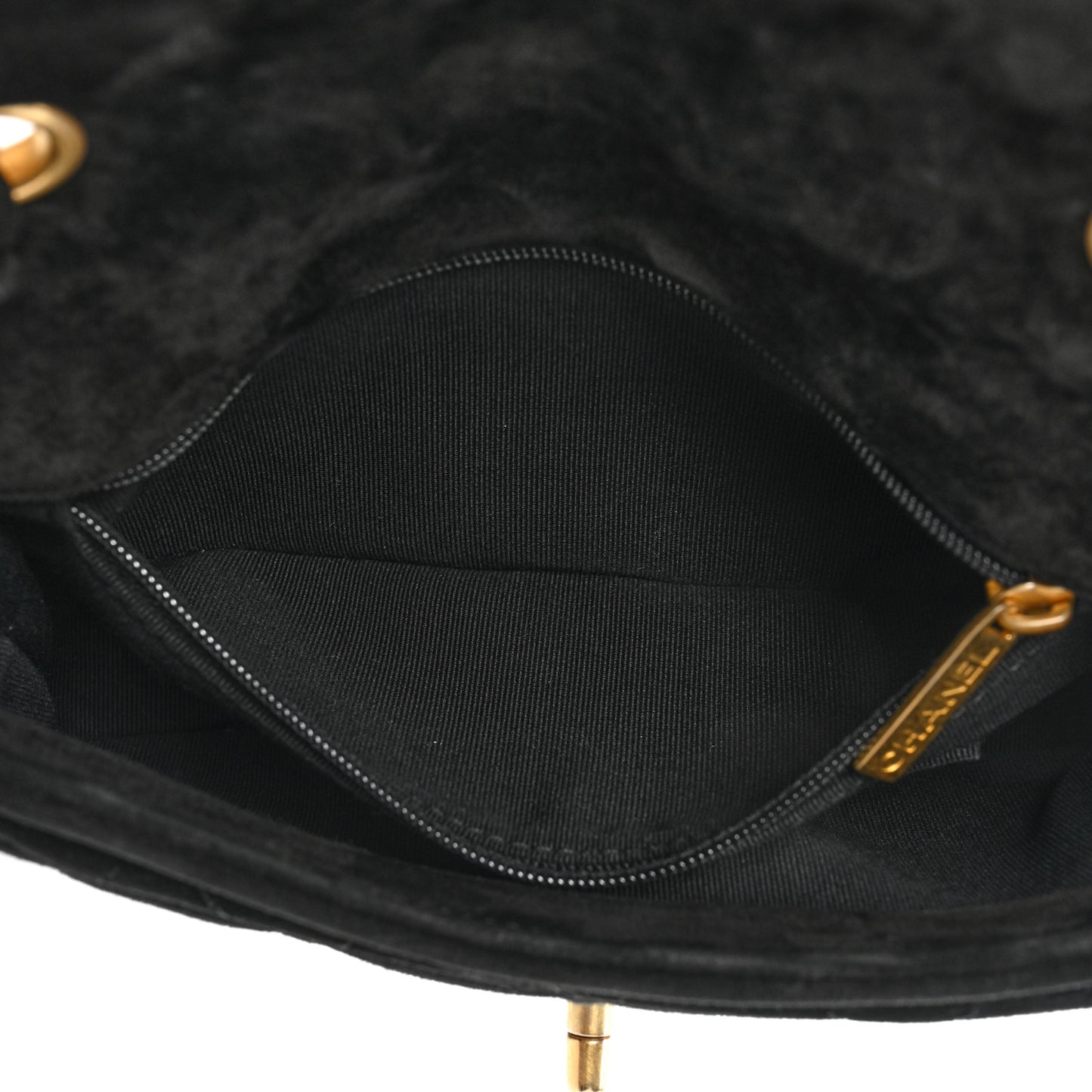 Suede Quilted Mini Double Frame Flap Black
