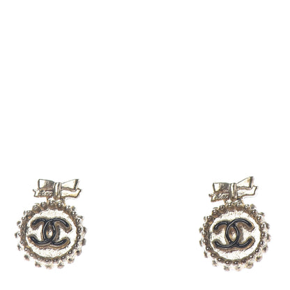 Chanel Round CC Bow Earrings Gold 1 of 4