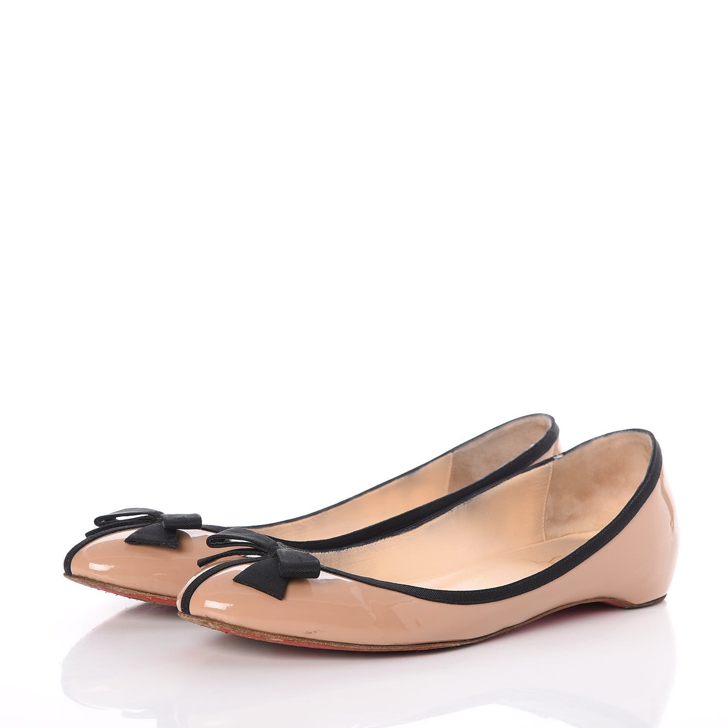 Patent Grosgrain Balinodono Flats 39 Nude Black